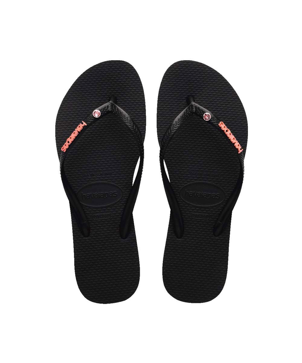 Havaianas Women's Slim Metal Logo Crystal Thongs Secondary image